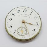 A Vacheron & Constantin watch movement, 26mm, dial cracked