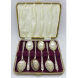 Six silver apostle spoons, 86.3g