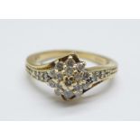 A 9ct gold and diamond ring, 0.33carat weight, 3.1g, L