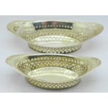 Two similar pierced silver dishes, 170g, 20cm and 16cm