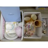 Two boxes of china including Wedgwood **PLEASE NOTE THIS LOT IS NOT ELIGIBLE FOR POSTING AND