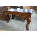 A Victorian mahogany two drawer serving table, 95cms h, 161cms w, 73cms d