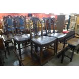 A set of five Hepplewhite Revival mahogany dining chairs