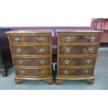 A pair of mahogany bow front chests of drawers