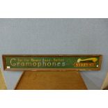 A painted Sykes & Co. Gramophones sign