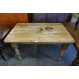 A pine farmhouse kitchen table