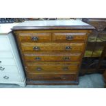 A Victorian Aesthetic Movement pitch pine chest of drawers