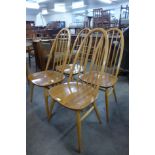A set of four Ercol Blonde Quaker chairs