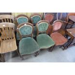 A set of six Victorian mahogany dining chairs