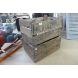 Two wooden advertising crates