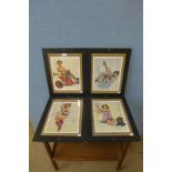 A set of four Gil Elvgren prints