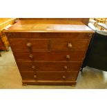 A Victorian mahogany chest of drawers, 109cms h, 102cms w, 52cms d