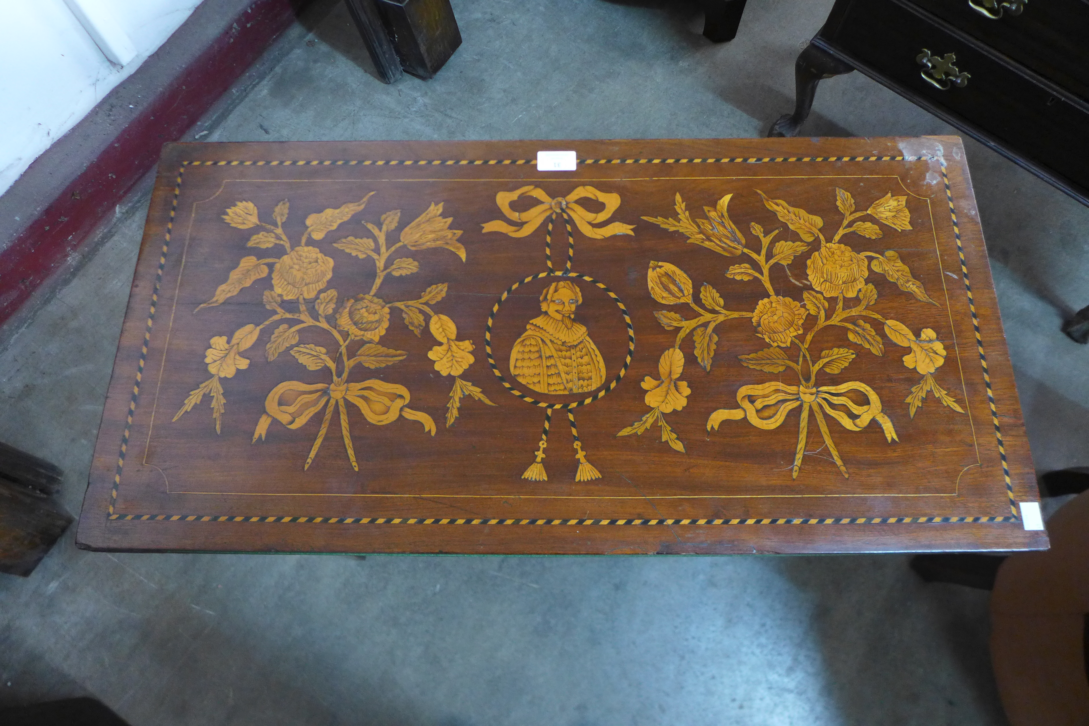 An 18th Century Dutch rosewood and marquetry inlaid card table - Image 2 of 3