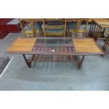 A G-Plan Fresco teak and glass topped coffee table