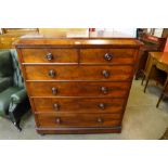 A Victorian mahogany chest of drawers, 131cms h, 123cms w, 55cms d