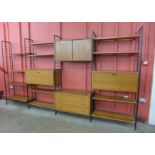 A Staples teak Ladderax room divider