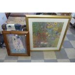 Two Gustav Klimt prints, framed