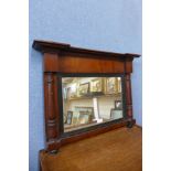 A small Victorian mahogany overmantel mirror