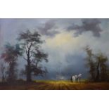 * Van Dem Neer, landscape, oil on canvas, 60 x 90cms, framed