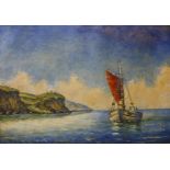 * Wallstrom, coastal landscape, oil on canvas, 66 x 95cms, framed