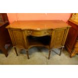 An Edward VII James Schoolbred & Co. mahogany and marquetry inlaid sideboard, 82cms h, 118cms w,