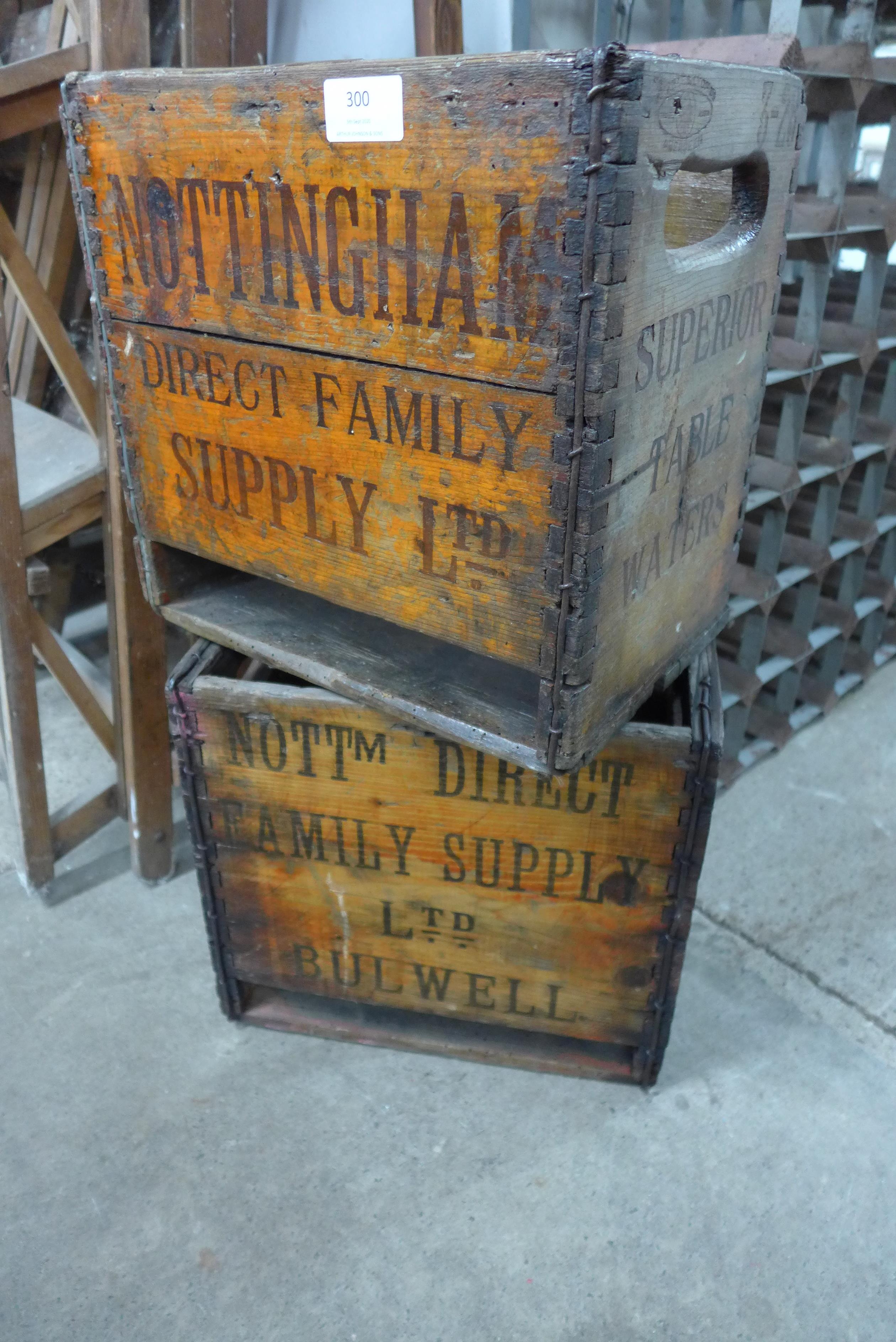 Two pine crates, Nottingham Direct Family Supply Ltd., Bulwell