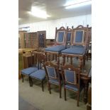 A Harlequin set of ten Victorian mahogany dining chairs (6+4)