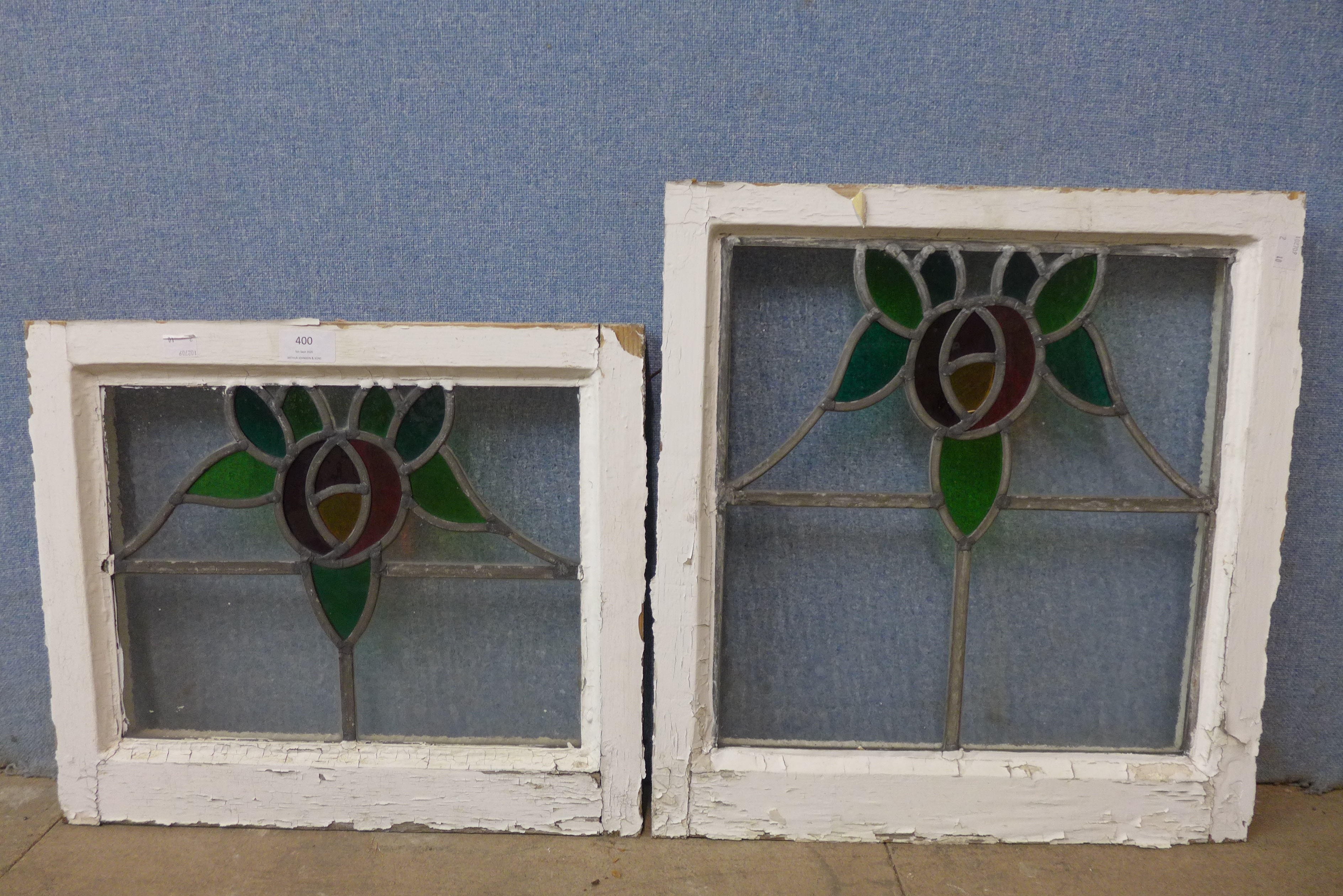 A set of ten early 20th Century stained glass windows