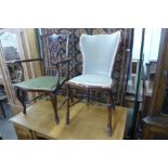 Two Edward VII mahogany bedroom chairs