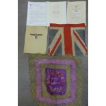 A collection of military ephemera, a Distinguished Conduct Medal citation to 241 l/Cpl E Jagger,
