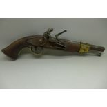 A continental flintlock pistol, marked Brander