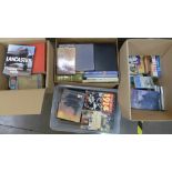 Books; three boxes of books, military and military history, mainly WWI-WWII