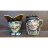 Two Royal Doulton character jugs, Dick Turpin and Johnny Appleseed