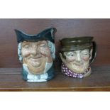 Two Royal Doulton character jugs, Sam Weller and Parson Brown