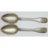 A pair George IV silver spoons by Richard Britton, London 1824, 157.3g