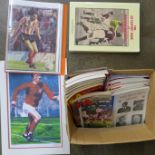 Football; signed pictures, fanzines, FA year books, etc.