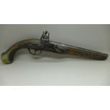 A flintlock pistol, possibly Balkan, a/f