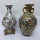 Two modern oriental vases