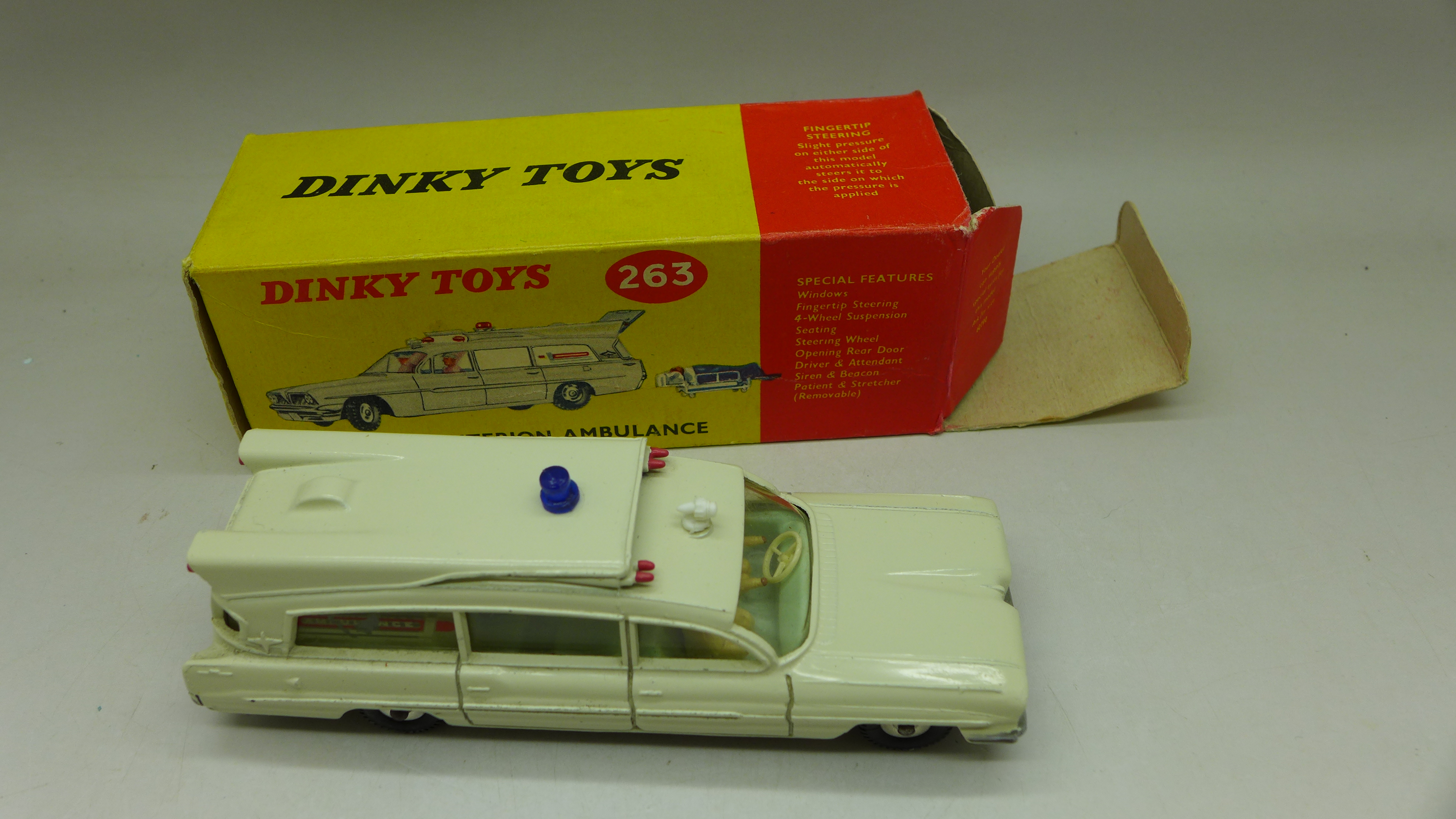 A Dinky Toys, 263, Superior Criterion Ambulance with stretcher, boxed