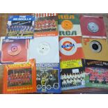 Twenty football related 45rpm records including Liverpool, Manchester United, Crystal Palace,