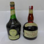 A bottle of Benedictine and a bottle of Grand Marnier liqueur