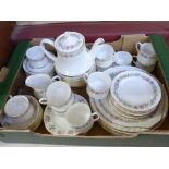 Minton Spring Bouquet dinnerwares, eight dinner plates, side plates, large cereal bowls and seven