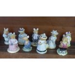 Nine Royal Doulton Brambly Hedge figures