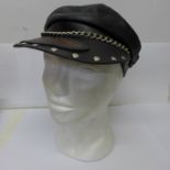 A Harley-Davidson leather cap