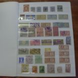 Stamps; stockbook of World Revenue stamps, loose and on documents