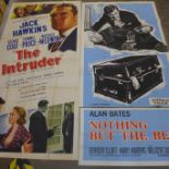 Film posters; The Intruder, Jack Hawkins, (2 piece), and Nothing But The Best, (2 piece)