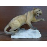 A large Beswick Puma on rock, model no. 1702, second