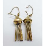 A pair of 9ct gold tassel earrings, 2.7g