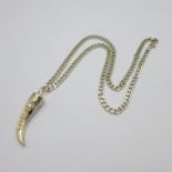 A silver pendant and chain, P&R Bushell, 24g