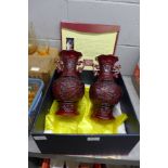 A pair of Chinese vases, with box